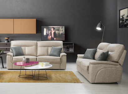 Complete Set 2 pcs Three Seater Sofas Couch Suite Design Modern Living room
